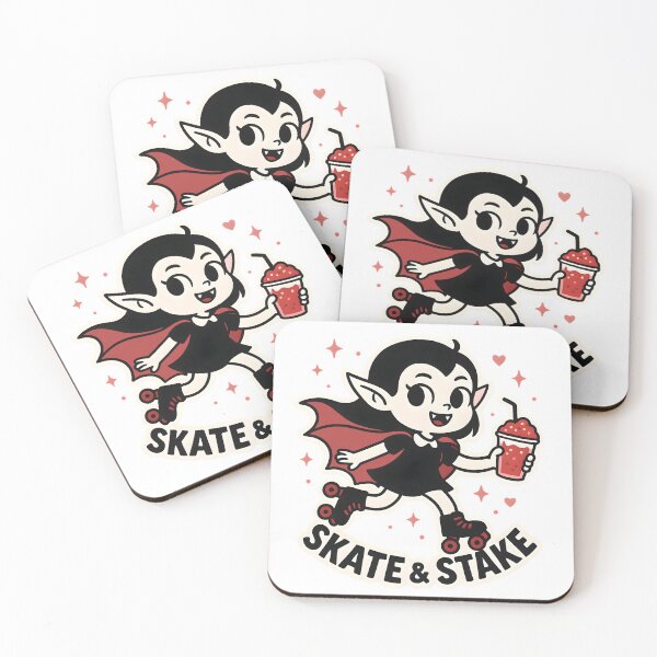 Item preview, Skate & Stake — Cute Roller-Skating Vampire designed and sold by Cheerioza.