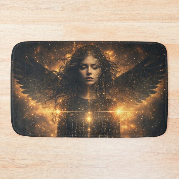 Item preview, Digital Seraphim: Cosmic Revelation - Golden-Winged Cyber Angel Art designed and sold by Eden Underground Radio (Official Merch).