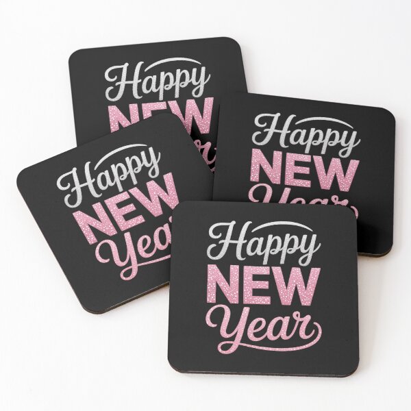 Item preview, Happy New Year 2026 Pink Glitter Typography designed and sold by Gogetgiggles.
