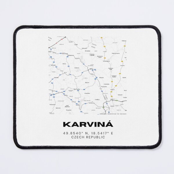 Item preview, Karviná Minimalist Map – Modern Czech Republic Black and White Art Print designed and sold by RM-Journey.
