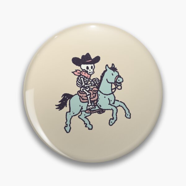 Item preview, Skeleton Cowboy on Galloping Mint Horse, Retro Western Illustration designed and sold by Magnificent Lizard.