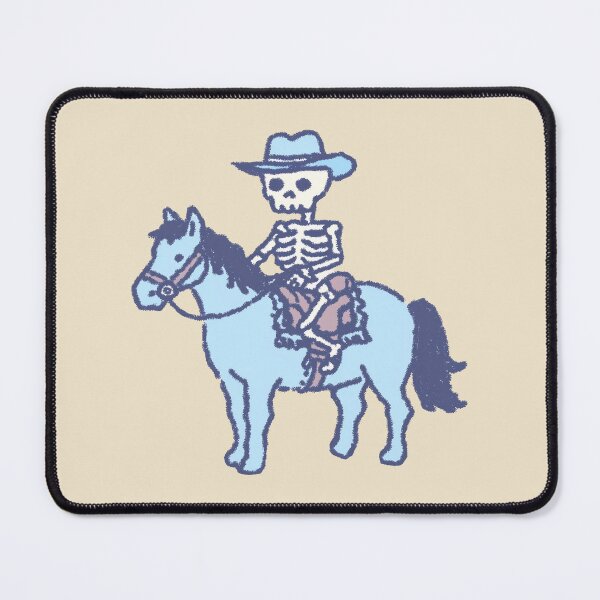 Item preview, Skeleton Cowboy riding a horse, whimsical pastel sketch  designed and sold by Magnificent Lizard.