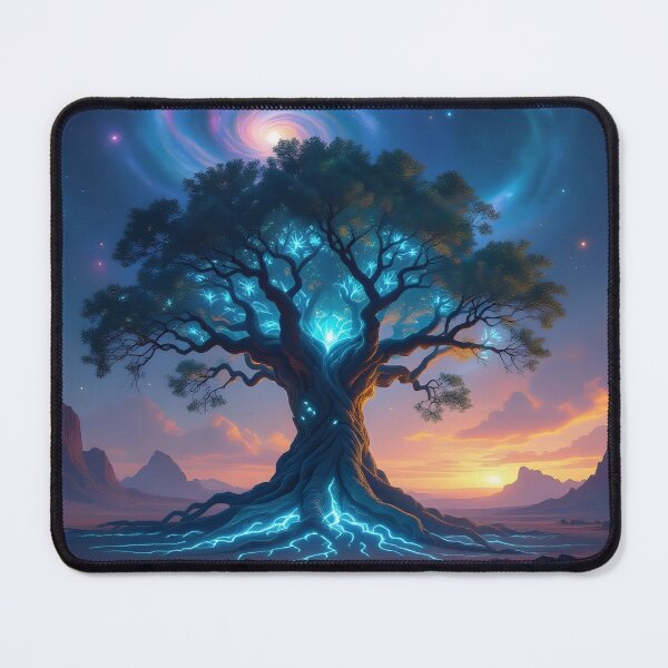 Item preview, Ancient Tree With Bioluminescent Leaves And Roots That Form Intricate designed and sold by Wiss2Arts.