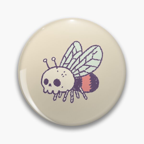 Item preview, Skeleton Bee pastel skull illustration, crayon texture designed and sold by Magnificent Lizard.