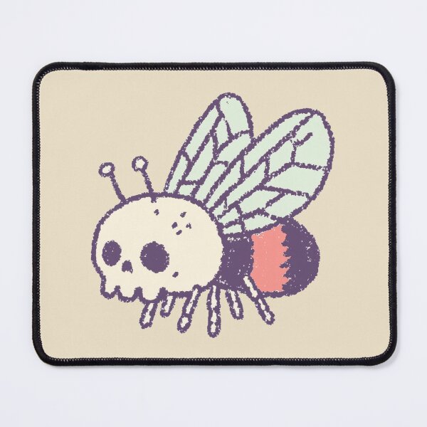 Item preview, Skeleton Bee pastel skull illustration, crayon texture designed and sold by Magnificent Lizard.