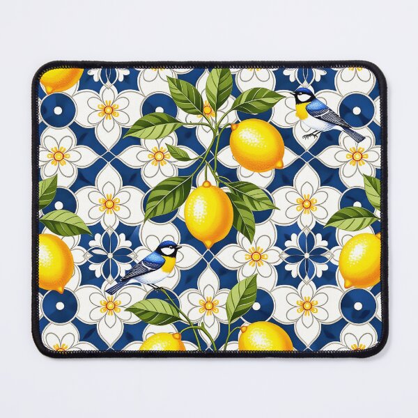 Item preview, Mediterranean Tile and Lemons Seamless Repeat designed and sold by Sharon Schwalbe.