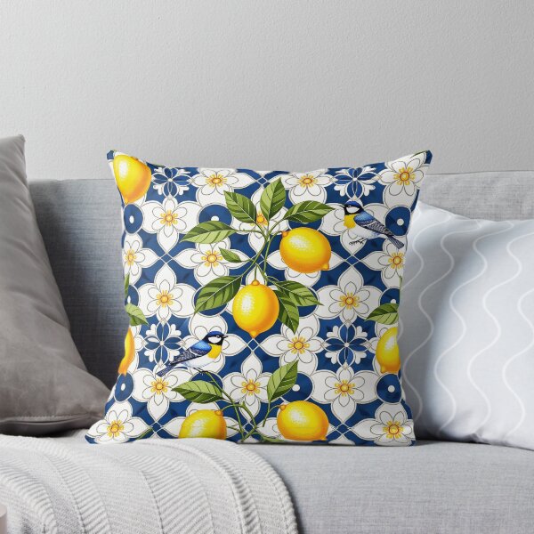 Item preview, Mediterranean Tile and Lemons Seamless Repeat designed and sold by Sharon Schwalbe.