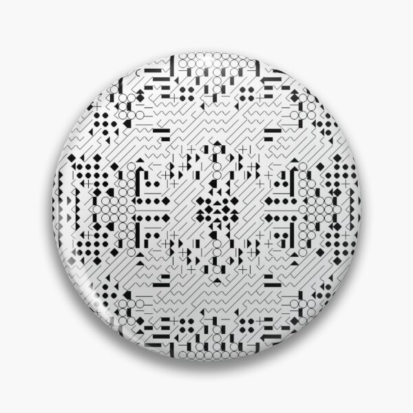 Item preview, Digital Cybercore Algorithmic Pattern – Monochrome Tech Design designed and sold by Dancing Squares Art.