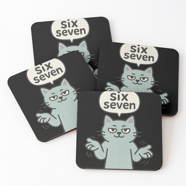 Item preview, 67 Six Seven 6-7 Cat - Funny Kids Gaming Brainrot Meme  designed and sold by LouisaOReilly.