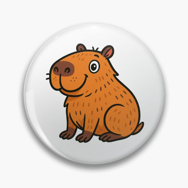 Item preview, Cute Capybara Cartoon – Happy Capybara Illustration – Adorable Animal Art designed and sold by RetroPop23.