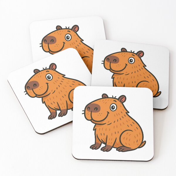 Item preview, Cute Capybara Cartoon – Happy Capybara Illustration – Adorable Animal Art designed and sold by RetroPop23.
