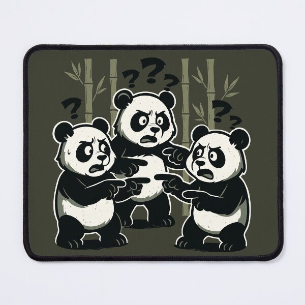 Item preview, Three Confused Pandas Pointing at Each Other designed and sold by Ghost on Toast.