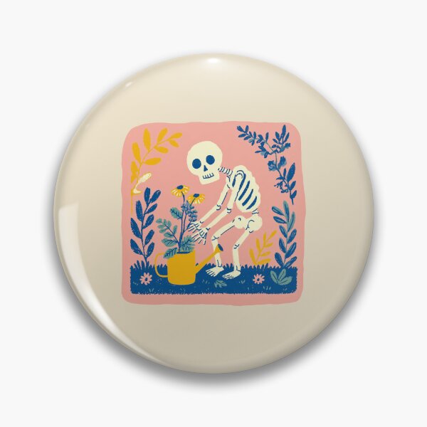 Item preview, Gardening Skeleton Plants, whimsical retro botanical illustration designed and sold by Magnificent Lizard.