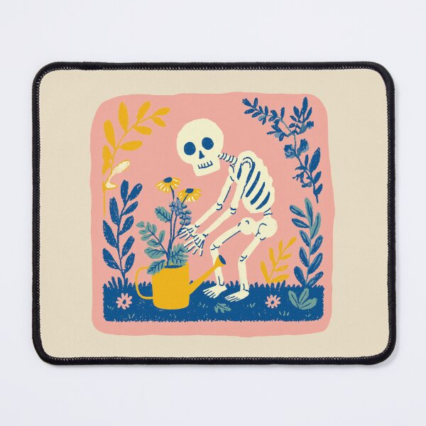 Item preview, Gardening Skeleton Plants, whimsical retro botanical illustration designed and sold by Magnificent Lizard.