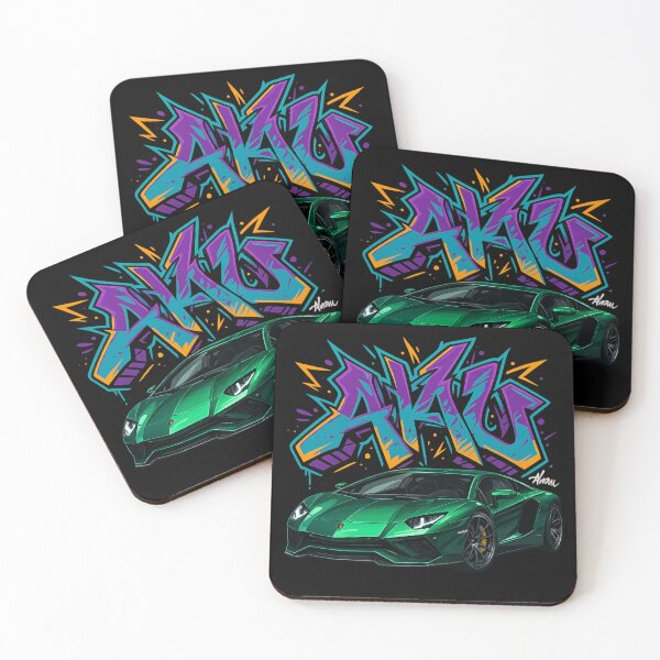 Item preview, AKU – Graffiti Style Green Supercar / Ahau Designs designed and sold by Ahau Designs.