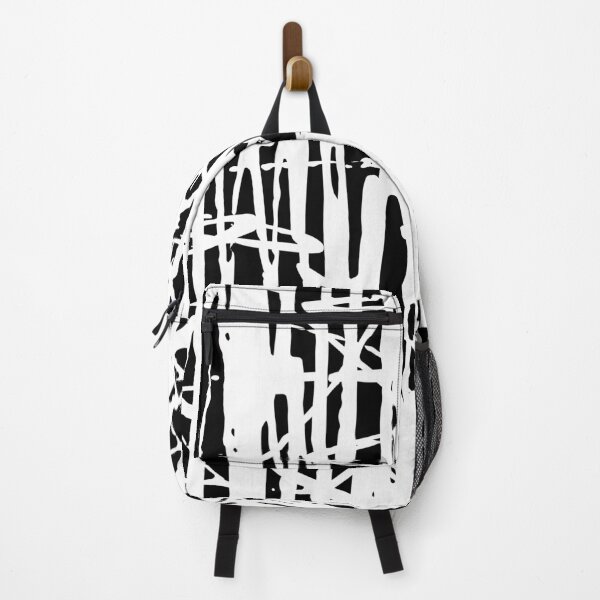 Item preview, Scribble Pattern Design – White Abstract Lines on Black Background designed and sold by Cultradesign.
