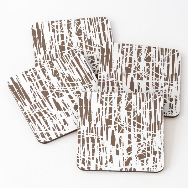 Item preview, Scribble Pattern Design – White Abstract Lines on Brown Background designed and sold by Cultradesign.