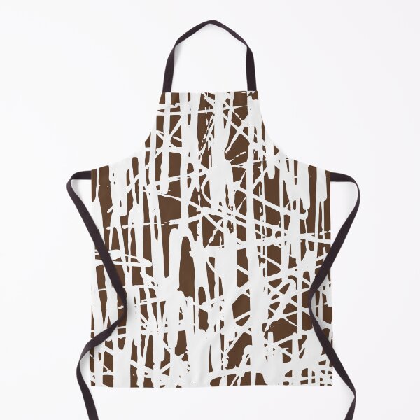 Item preview, Scribble Pattern Design – White Abstract Lines on Brown Background designed and sold by Cultradesign.