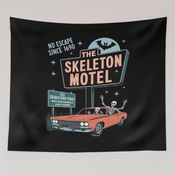 Item preview, Funny The Skeleton Motel Graveyard Spooky Halloween designed and sold by LeeEvans222.