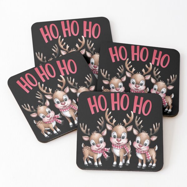 Item preview, Pink Reindeer Ho Ho Ho Christmas Lights Girl Women designed and sold by VladoZork.
