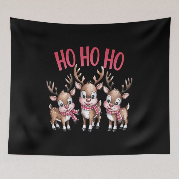 Item preview, Pink Reindeer Ho Ho Ho Christmas Lights Girl Women designed and sold by VladoZork.
