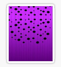 Black ovals, dots on strings purple pattern Sticker