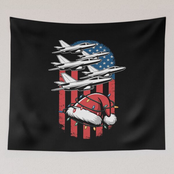 Item preview, Plane Flag American Christmas lights Santa designed and sold by VladoZork.