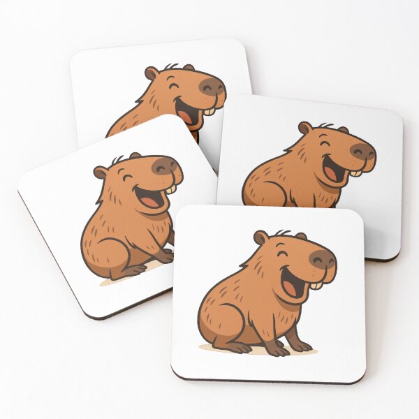Item preview, Happy Capybara – Laughing Capybara Cartoon – Cute Wholesome Animal Art designed and sold by RetroPop23.