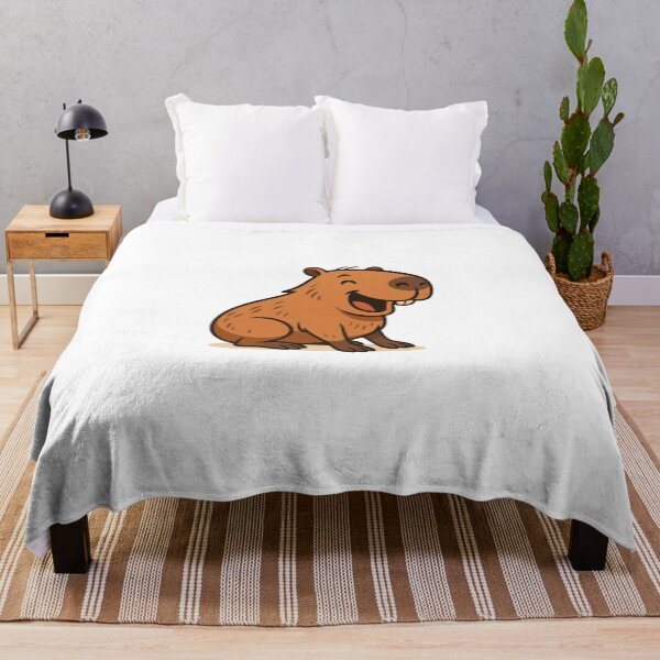 Item preview, Happy Capybara – Laughing Capybara Cartoon – Cute Wholesome Animal Art designed and sold by RetroPop23.