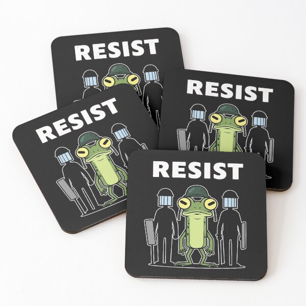 Item preview, Portland Frog Resist Protest T-Shirt - Defiant Green Frog vs Riot Gear designed and sold by KC1max.