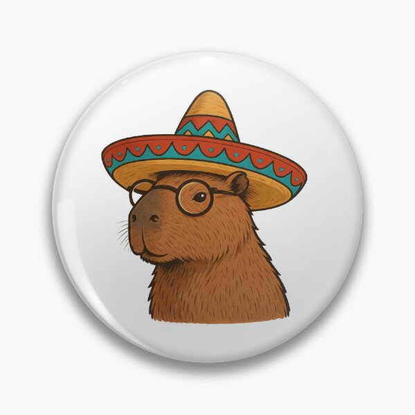 Item preview, Capybara With Sombrero And Glasses Funny Smart Capybara Art designed and sold by RetroPop23.