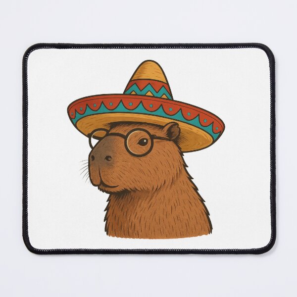 Item preview, Capybara With Sombrero And Glasses Funny Smart Capybara Art designed and sold by RetroPop23.