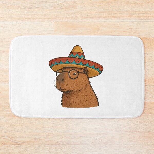Item preview, Capybara With Sombrero And Glasses Funny Smart Capybara Art designed and sold by RetroPop23.