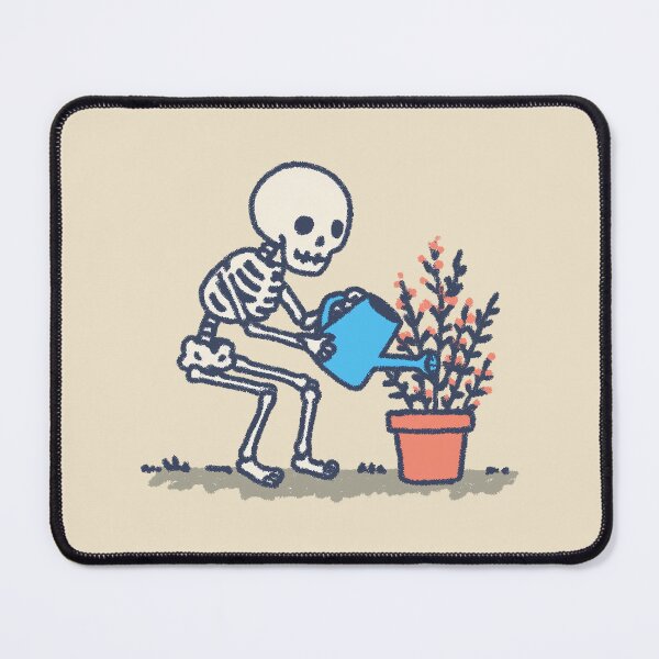 Item preview, Gardening Skeleton Plants, retro textured line illustration designed and sold by Magnificent Lizard.
