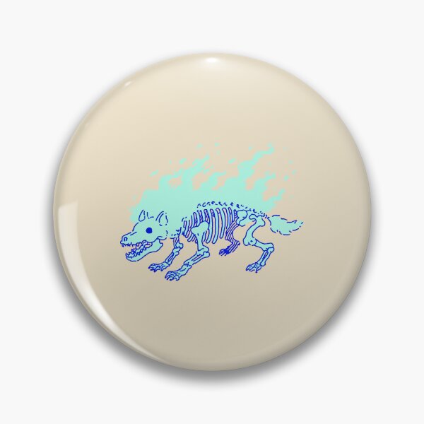 Item preview, Dog Skeleton Blue Flames, neon skeletal illustration designed and sold by Magnificent Lizard.