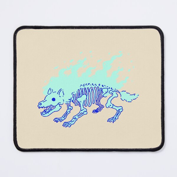 Item preview, Dog Skeleton Blue Flames, neon skeletal illustration designed and sold by Magnificent Lizard.