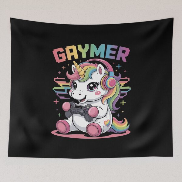 Item preview, Gaymer Unicorn LGBTQ Gay Pride Rainbow Funny Gamer Video designed and sold by JulienAureo.