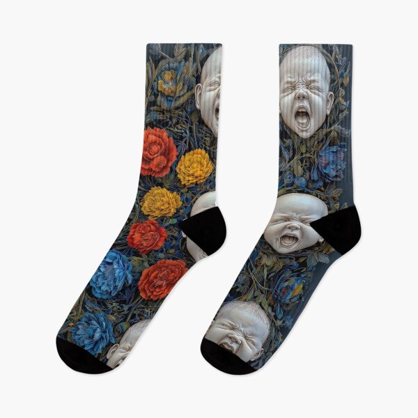 Item preview, Crying Babies Among Vibrant Blooms designed and sold by JPugliese.