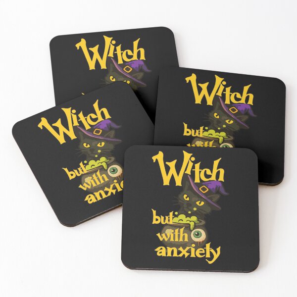 Item preview, Witch but with Anxiety – Relatable Halloween Cat designed and sold by SanPedroArt.