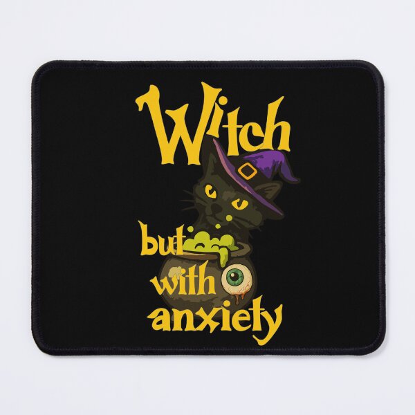 Item preview, Witch but with Anxiety – Relatable Halloween Cat designed and sold by SanPedroArt.