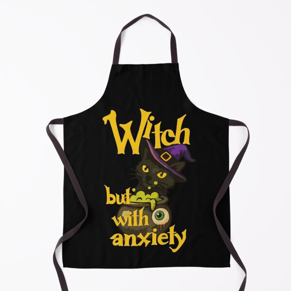 Item preview, Witch but with Anxiety – Relatable Halloween Cat designed and sold by SanPedroArt.