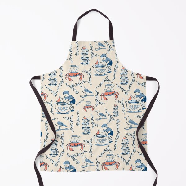 Item preview, Teacup Regatta — Coastal Storybook Toile designed and sold by AtelierBrumeArt.