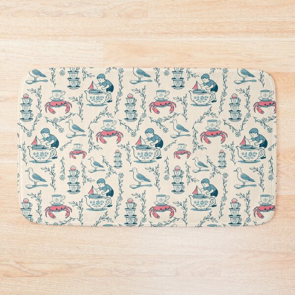Item preview, Pink Teacup Regatta — Coastal Storybook Toile designed and sold by AtelierBrumeArt.