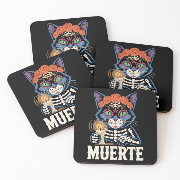 Item preview, Muerte Cat – Adorable Day of Dead Sugar Skull Kitten Candle designed and sold by Taans-Creation.
