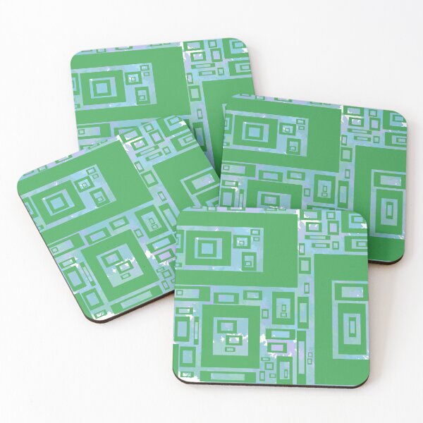 Item preview, Abstract greens and turquoises designed and sold by JustLagoons.