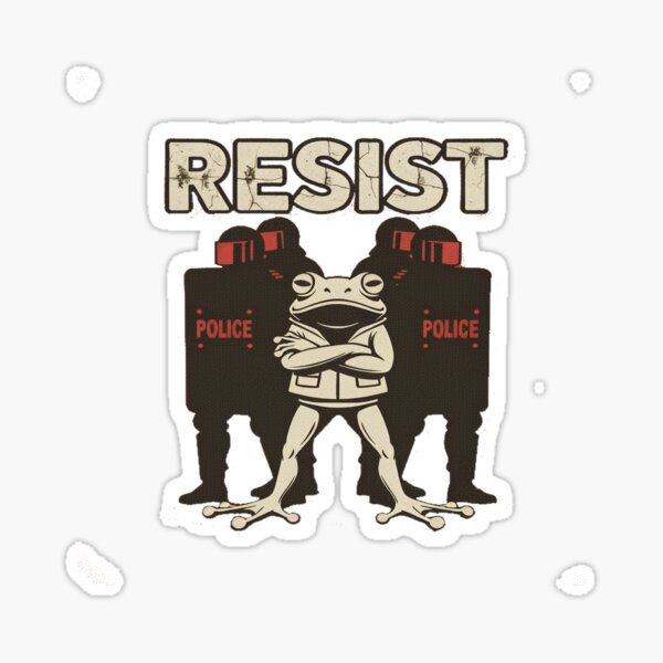 Item preview, Portland Frog Resist Protest T-Shirt - Defiant Green Frog vs Riot Gear designed and sold by KC1max.