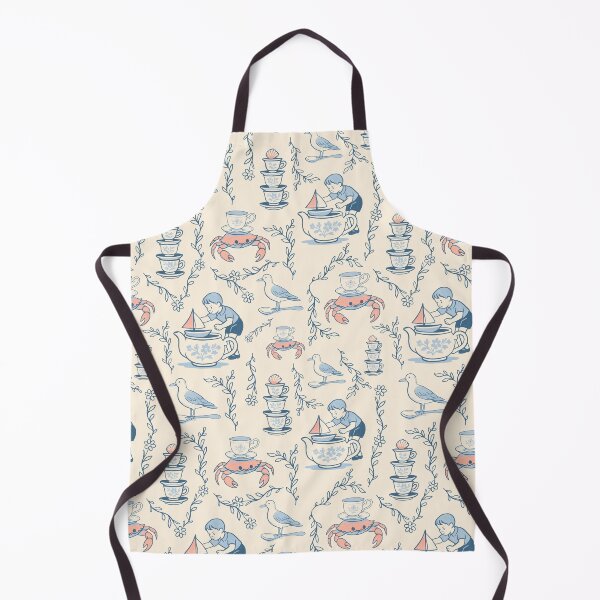 Item preview, Light Teacup Regatta — Coastal Storybook Toile designed and sold by AtelierBrumeArt.