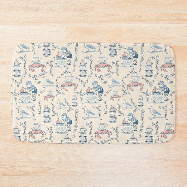 Item preview, Light Teacup Regatta — Coastal Storybook Toile designed and sold by AtelierBrumeArt.