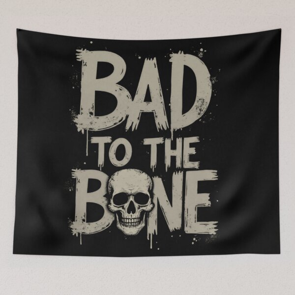 Item preview, Bad to the Bone Skull, grunge, vintage, streetwear designed and sold by davidjulie.