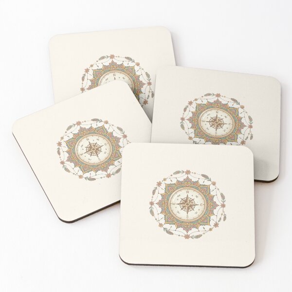 Item preview, Vintage Compass Rose and Feathers designed and sold by EsenciaZen.